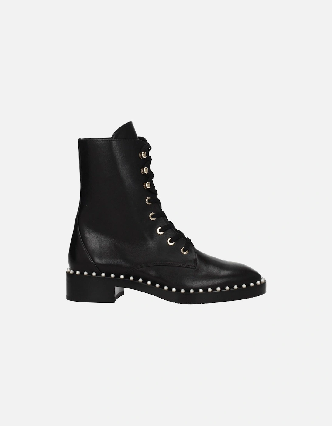 Vintage Effect Beaded Leather Ankle Boots Women - Black, 6 of 5