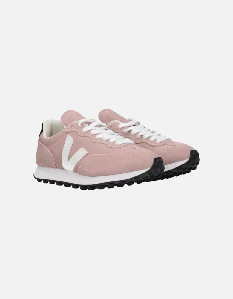 Suede Lace-Up Sneakers with Logos Women - Pink