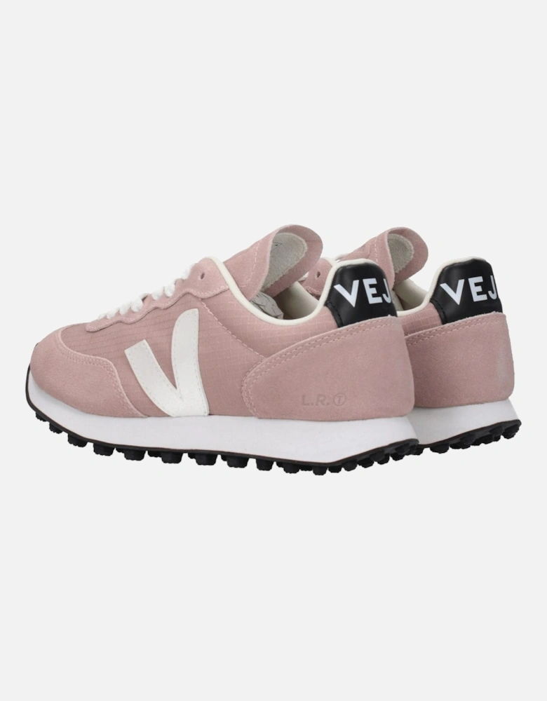 Suede Lace-Up Sneakers with Logos Women - Pink