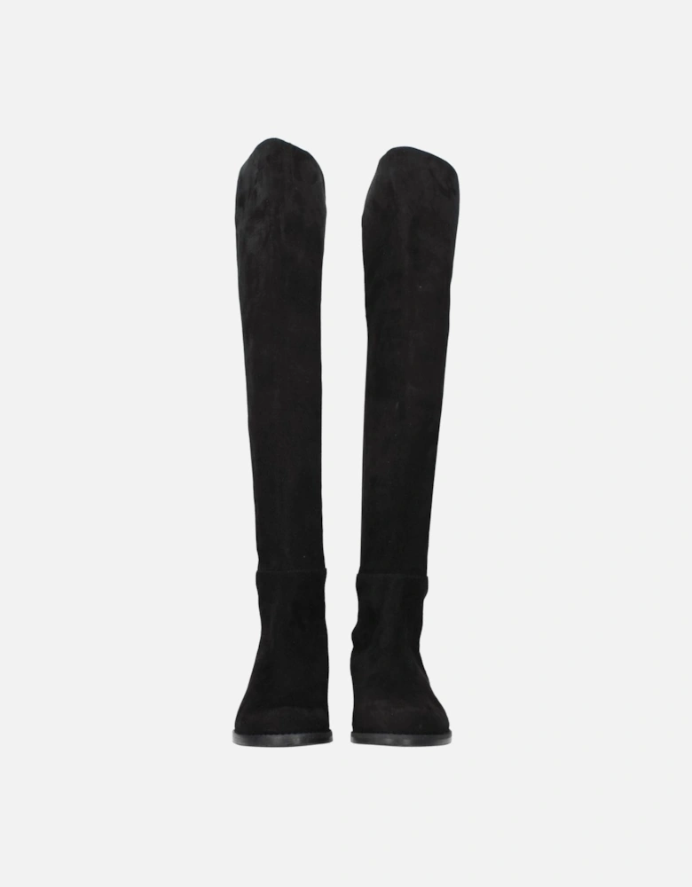 Suede Low Heel Casual Boots Women - Black