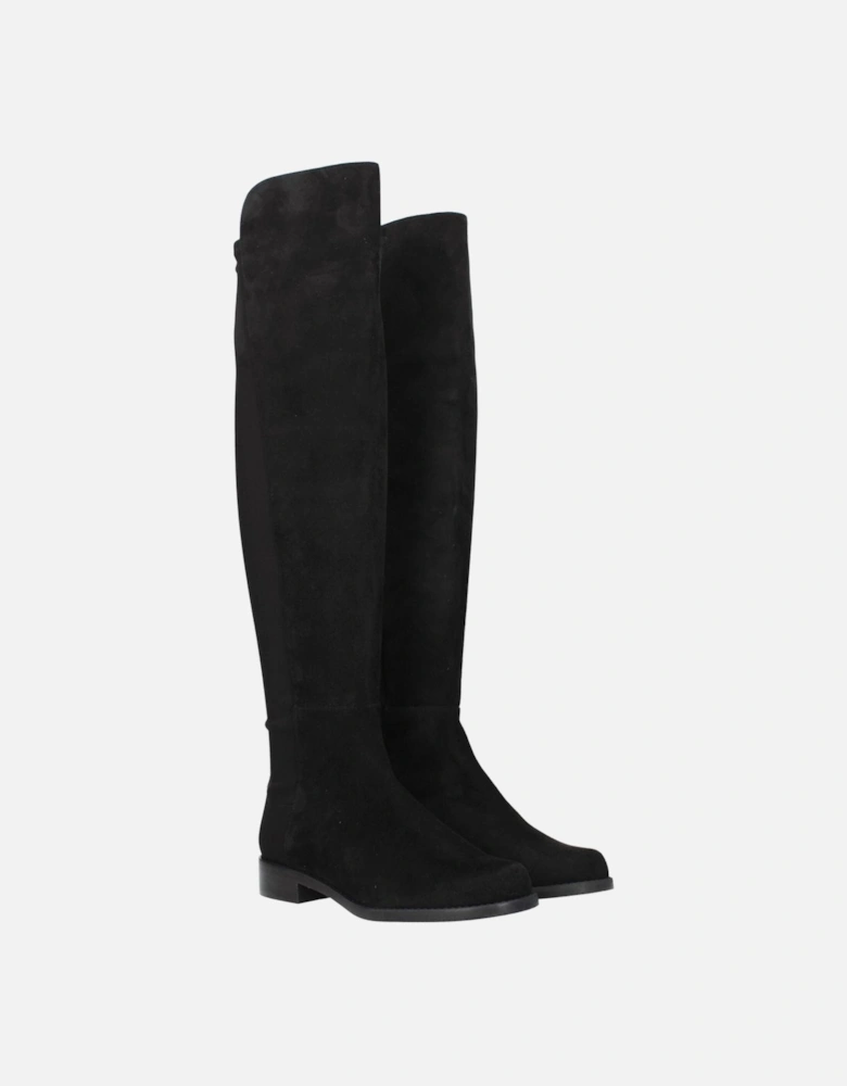 Suede Low Heel Casual Boots Women - Black