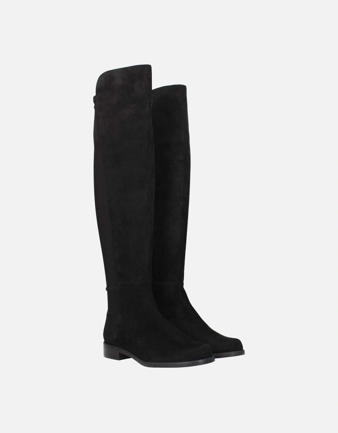 Suede Low Heel Casual Boots Women - Black
