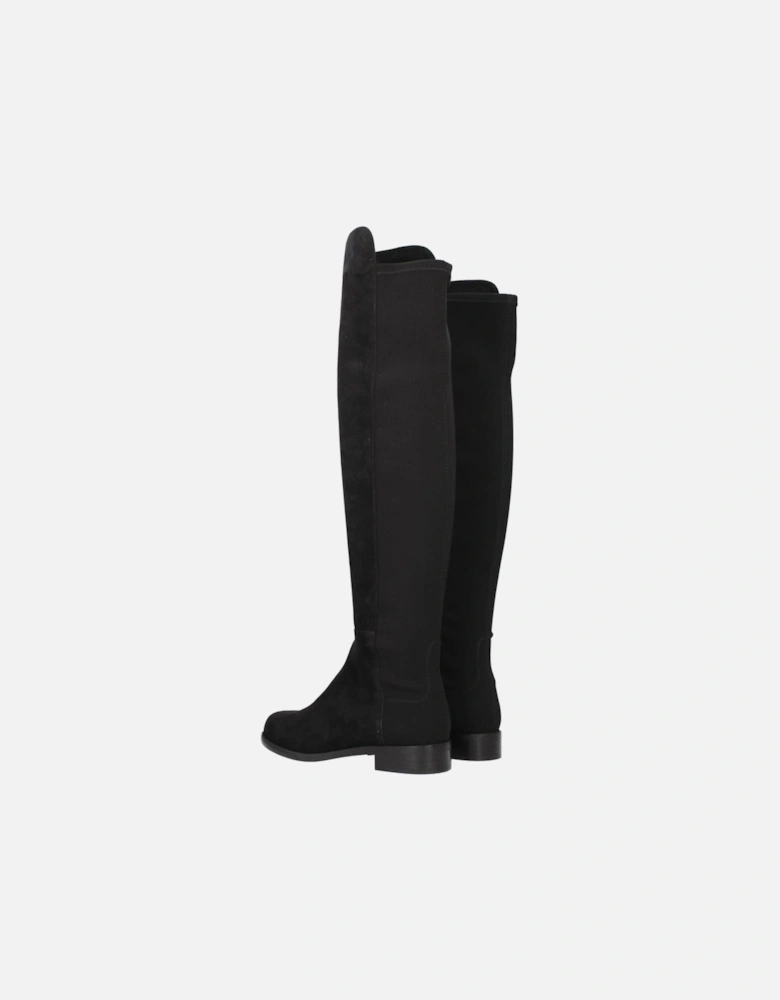 Suede Low Heel Casual Boots Women - Black