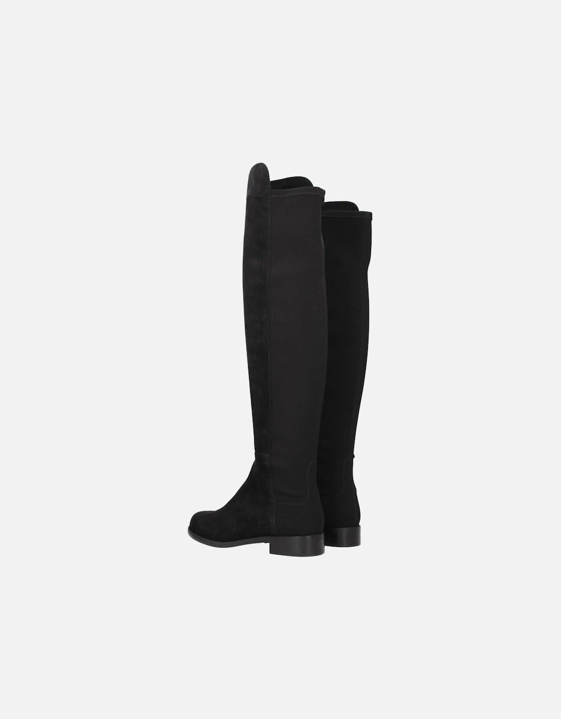 Suede Low Heel Casual Boots Women - Black