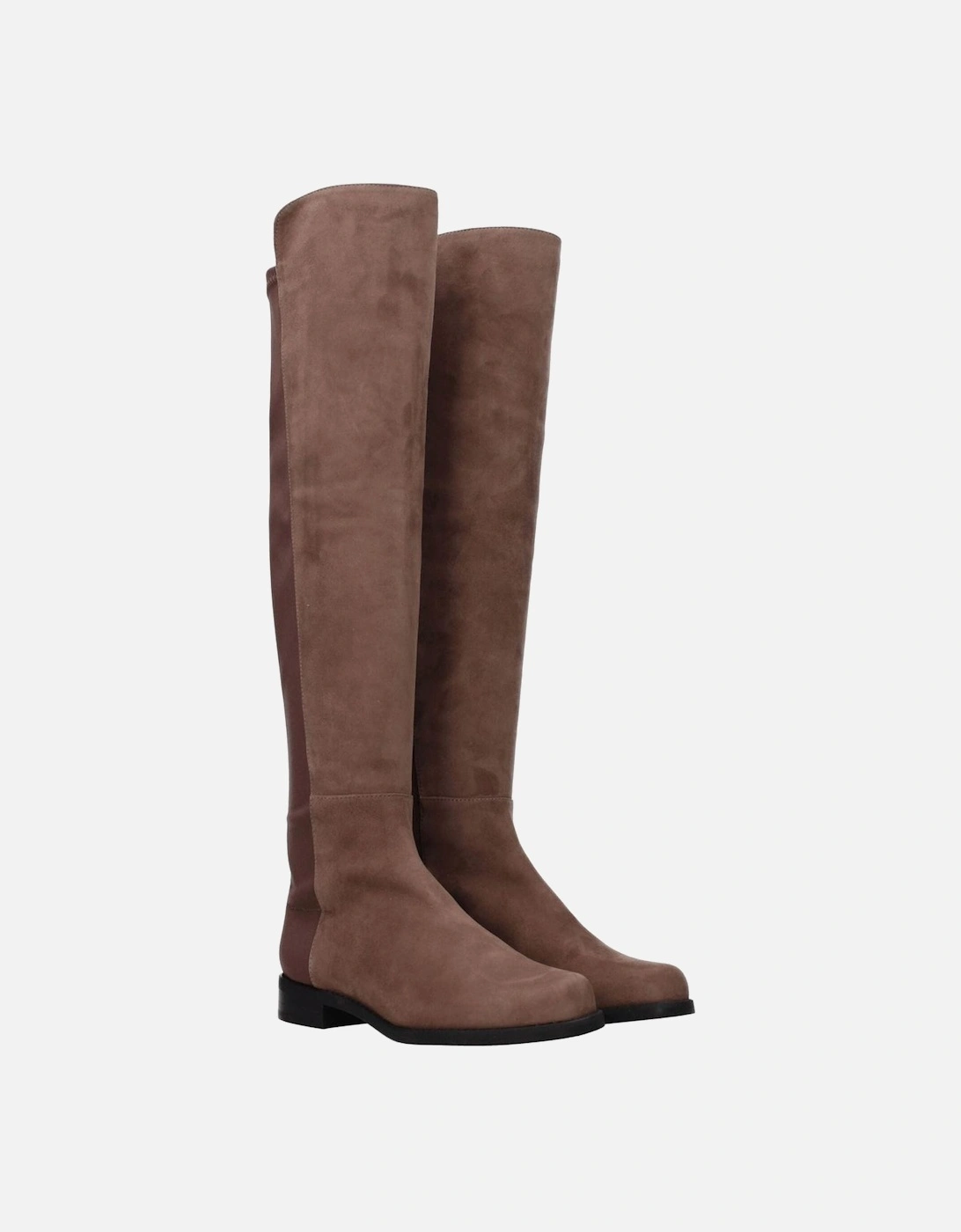 Suede Low Heel Casual Boots Women - Brown