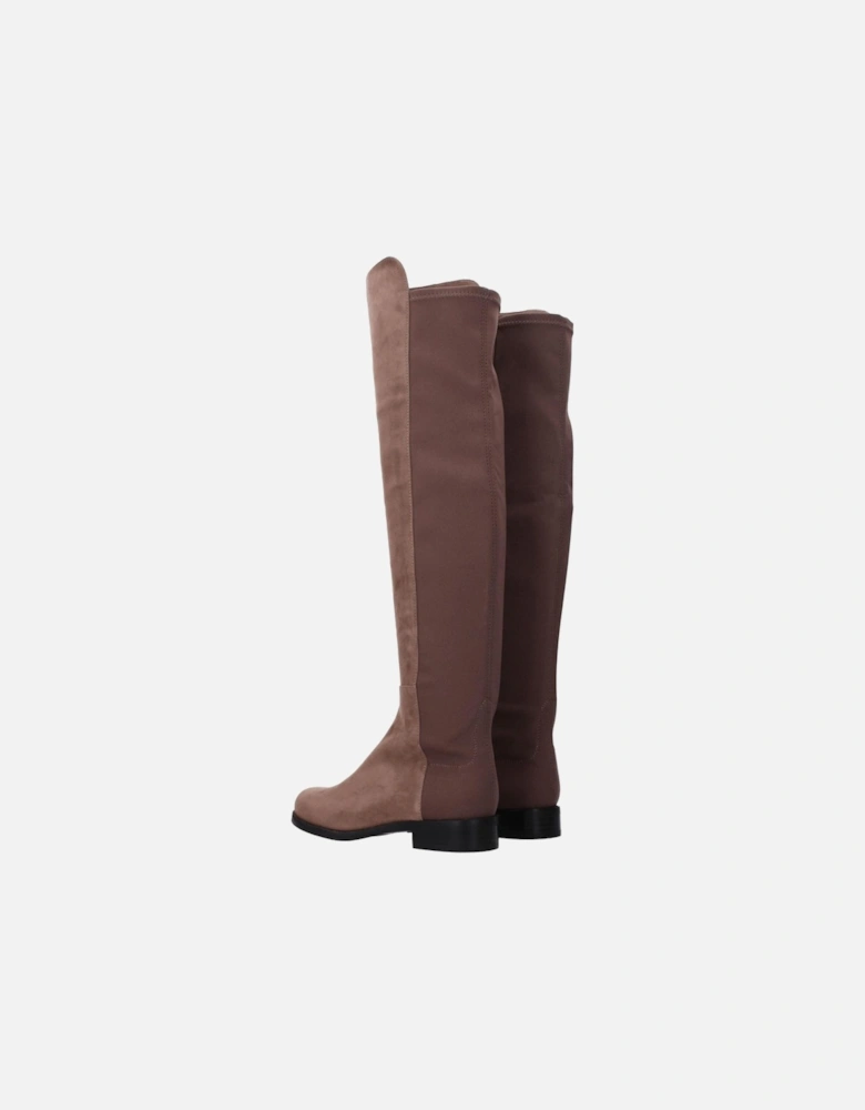 Suede Low Heel Casual Boots Women - Brown