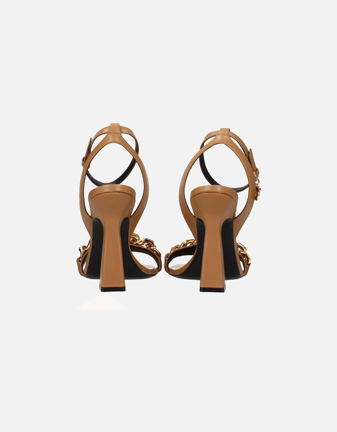 High Heel Open Toe Leather Sandals Women - Brown