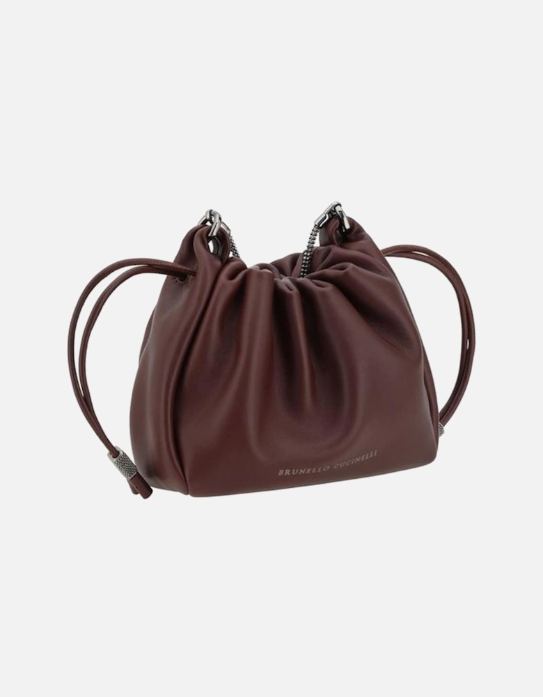 Bucket Mellow Mini Leather Shoulder Bag Women - Bordeaux