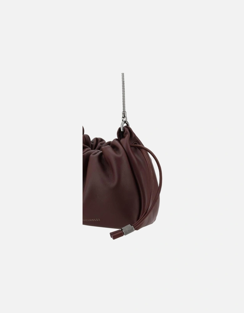 Bucket Mellow Mini Leather Shoulder Bag Women - Bordeaux