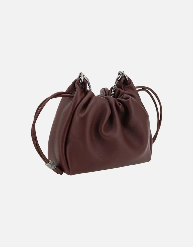 Bucket Mellow Mini Leather Shoulder Bag Women - Bordeaux