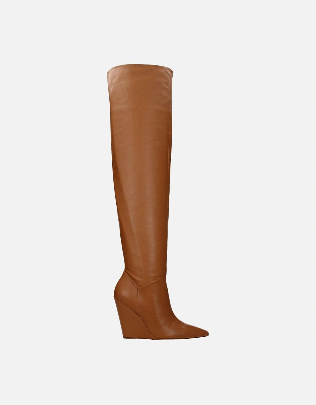 Pointy Toe Leather Wedge Boots Women - Brown, 5 of 4