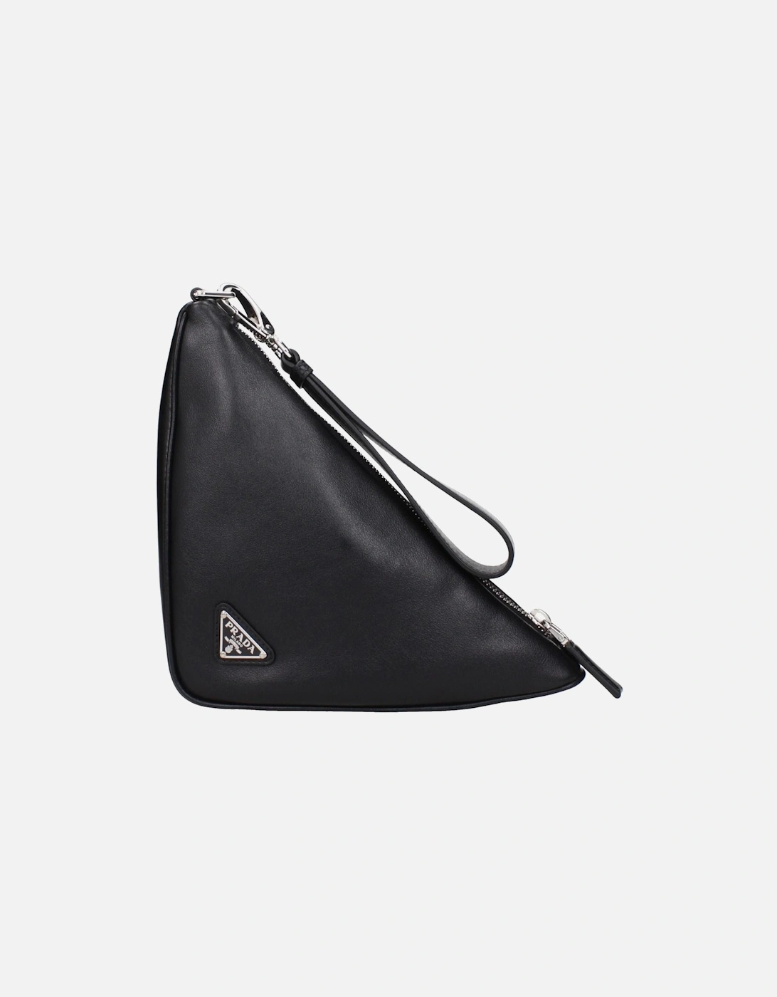 Distressed Leather Clutch with Removable Handle Women - Black Clutch