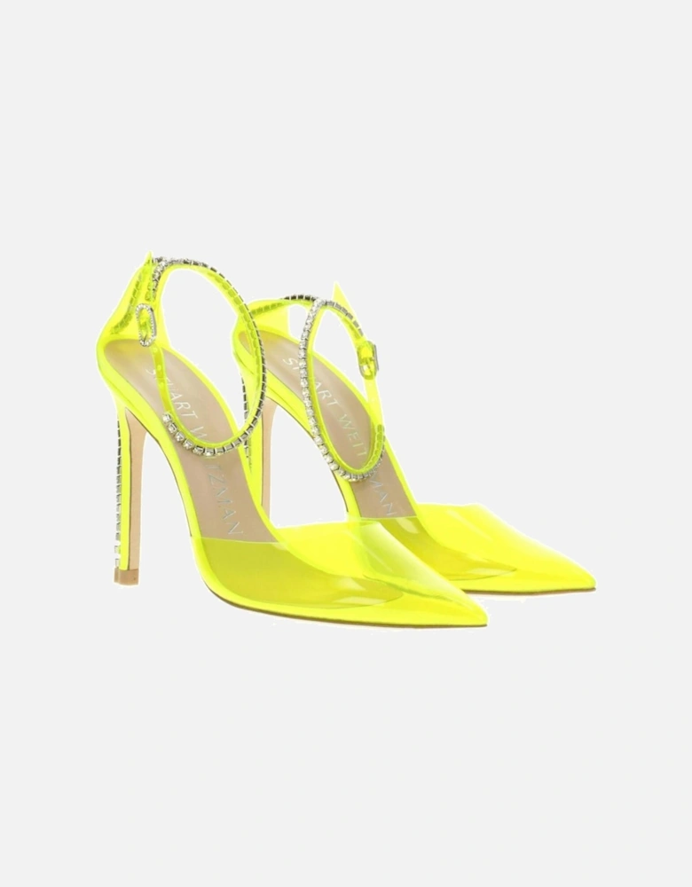 High Heel Pointy Toe Rhinestone Sandals Women - Yellow