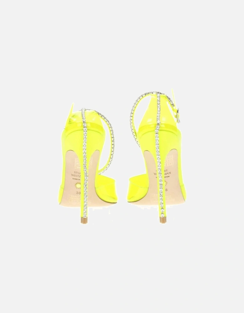 High Heel Pointy Toe Rhinestone Sandals Women - Yellow