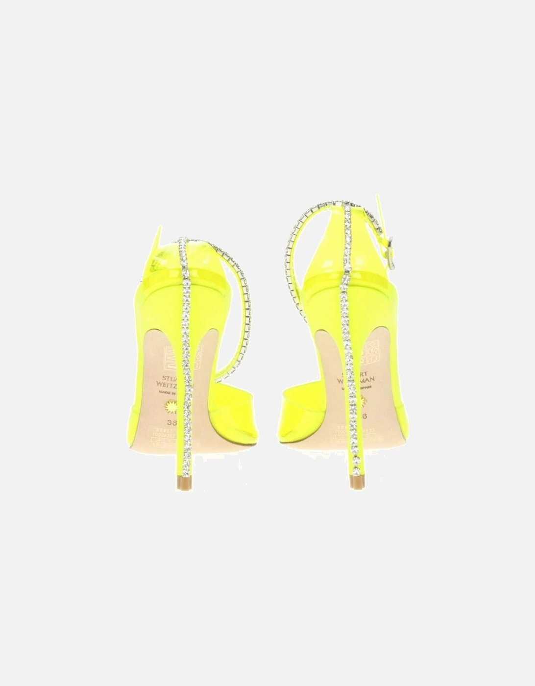 High Heel Pointy Toe Rhinestone Sandals Women - Yellow