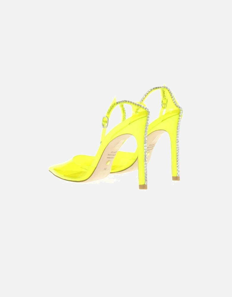 High Heel Pointy Toe Rhinestone Sandals Women - Yellow