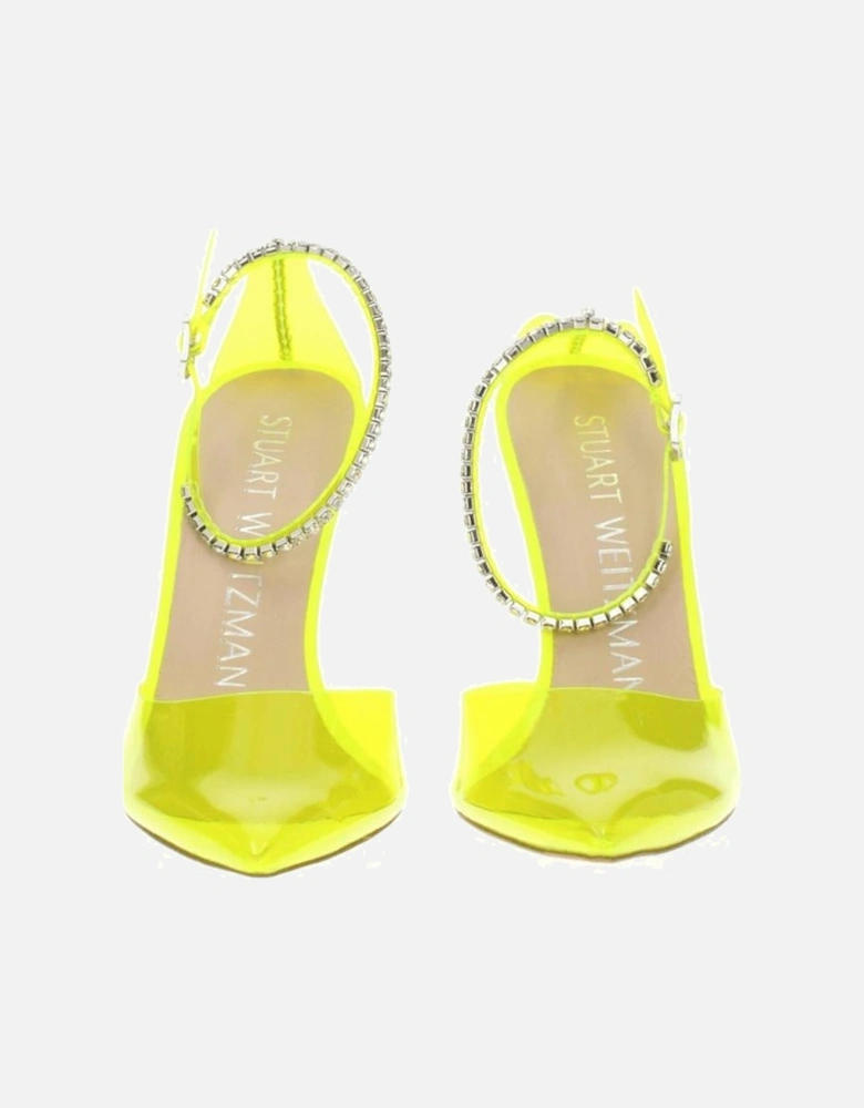 High Heel Pointy Toe Rhinestone Sandals Women - Yellow