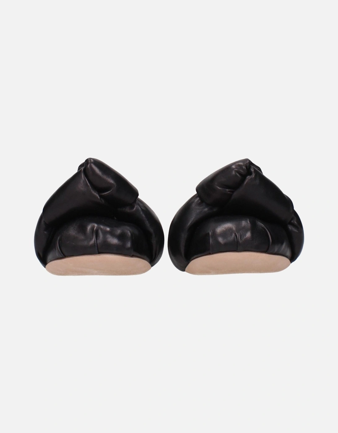 Front Detail Leather Ballet Flats Women - Black Shoes