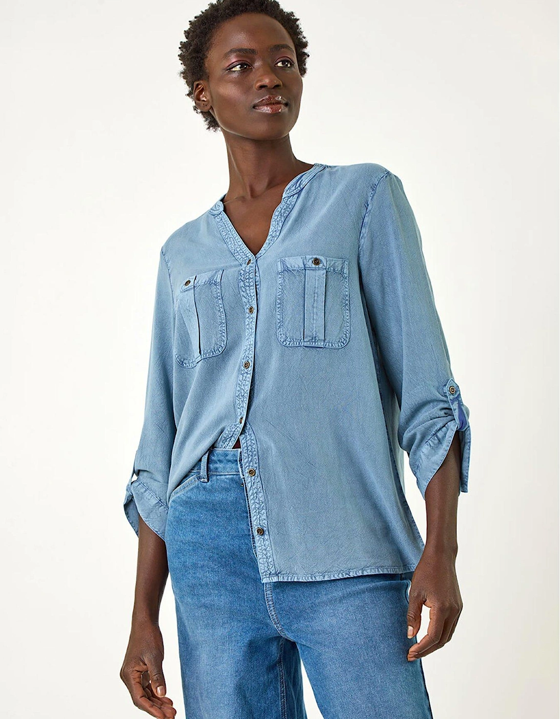 Buttoned Pocket Shirt - Light Grey, 2 of 1