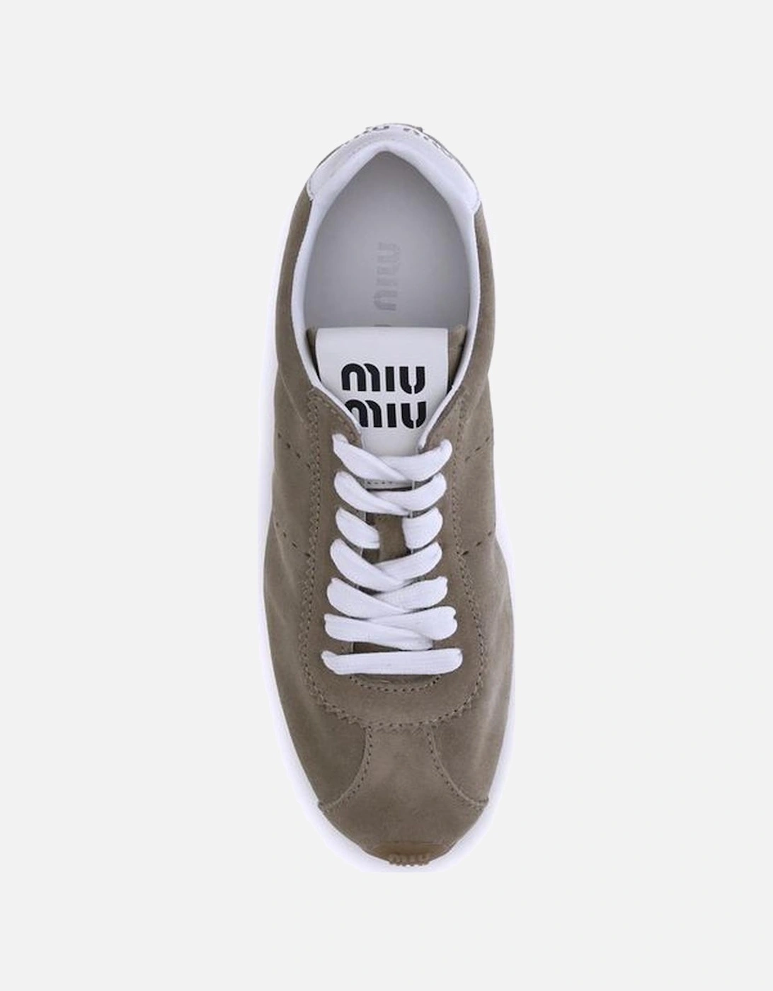 Suede Plume Sneakers with Logo Detailing Women - Beige