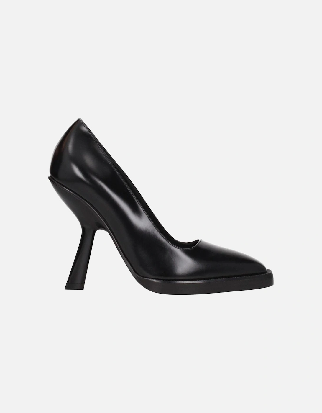 High Heel Square Toe Leather Pumps Women - Black Brooches, 6 of 5
