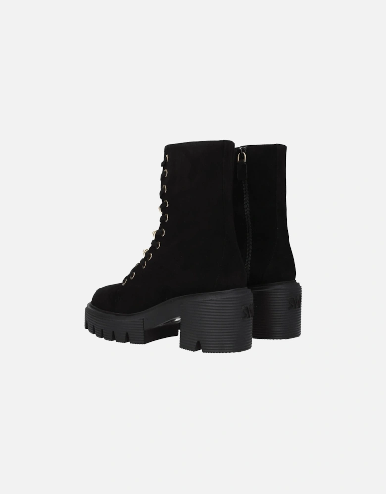 Suede Ankle Boots with Beaded Detail Women - Black