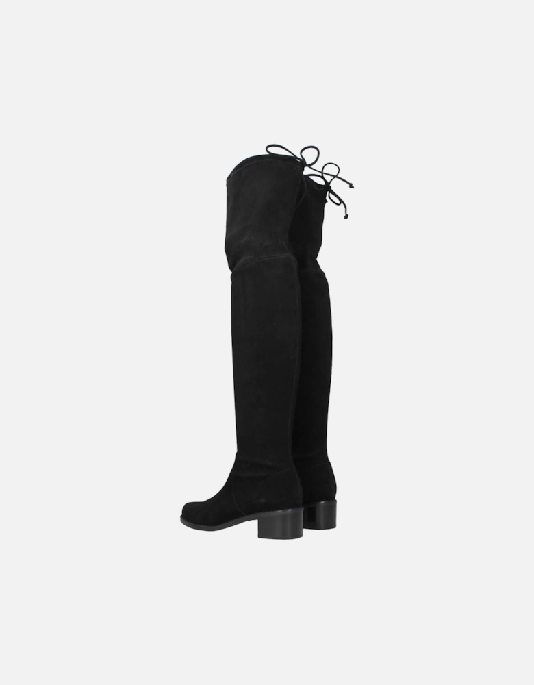 Suede Mid Heel Boots with Aged Vintage Effect Women - Black