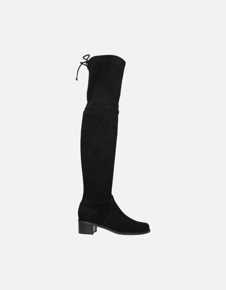 Suede Mid Heel Boots with Aged Vintage Effect Women - Black