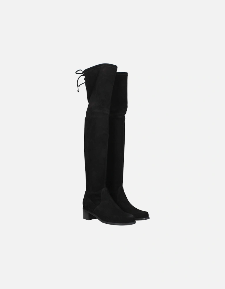 Suede Mid Heel Boots with Aged Vintage Effect Women - Black
