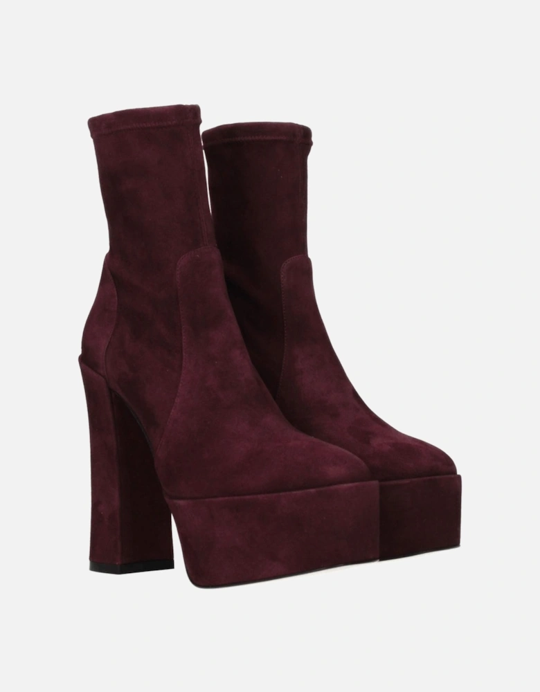 High Heel Suede Ankle Boots Women - Purple