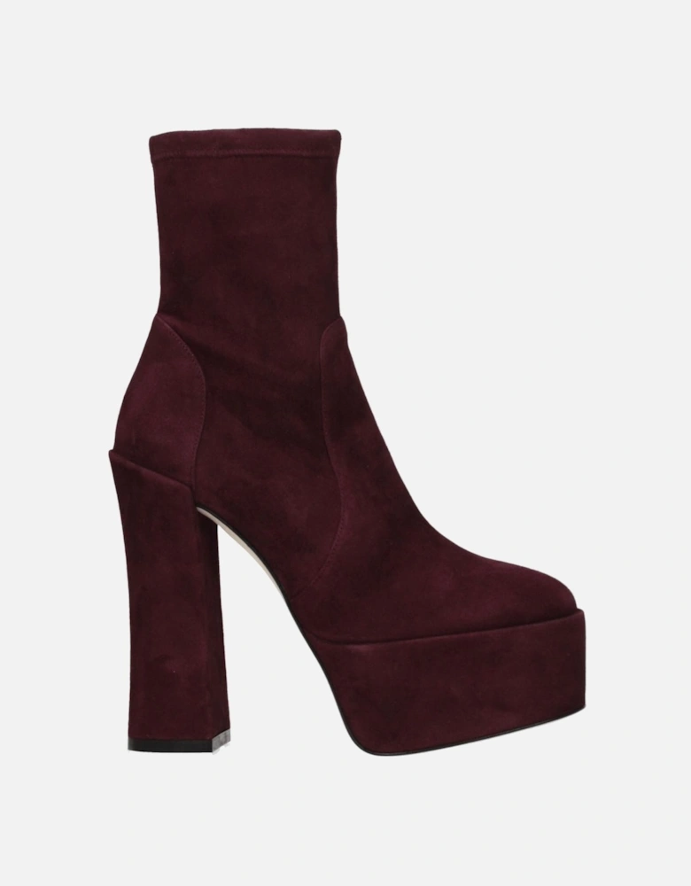 High Heel Suede Ankle Boots Women - Purple