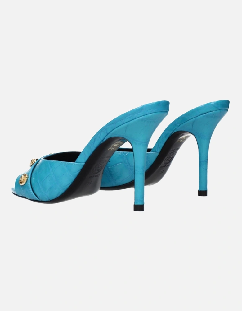 High Heel Open Toe Leather Sandals Women - Light Blue