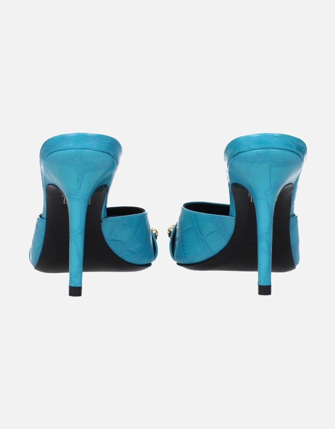 High Heel Open Toe Leather Sandals Women - Light Blue