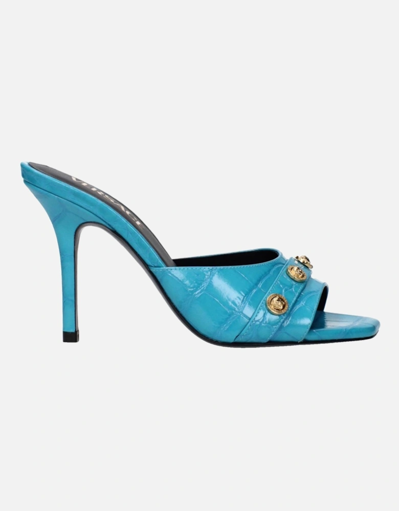High Heel Open Toe Leather Sandals Women - Light Blue