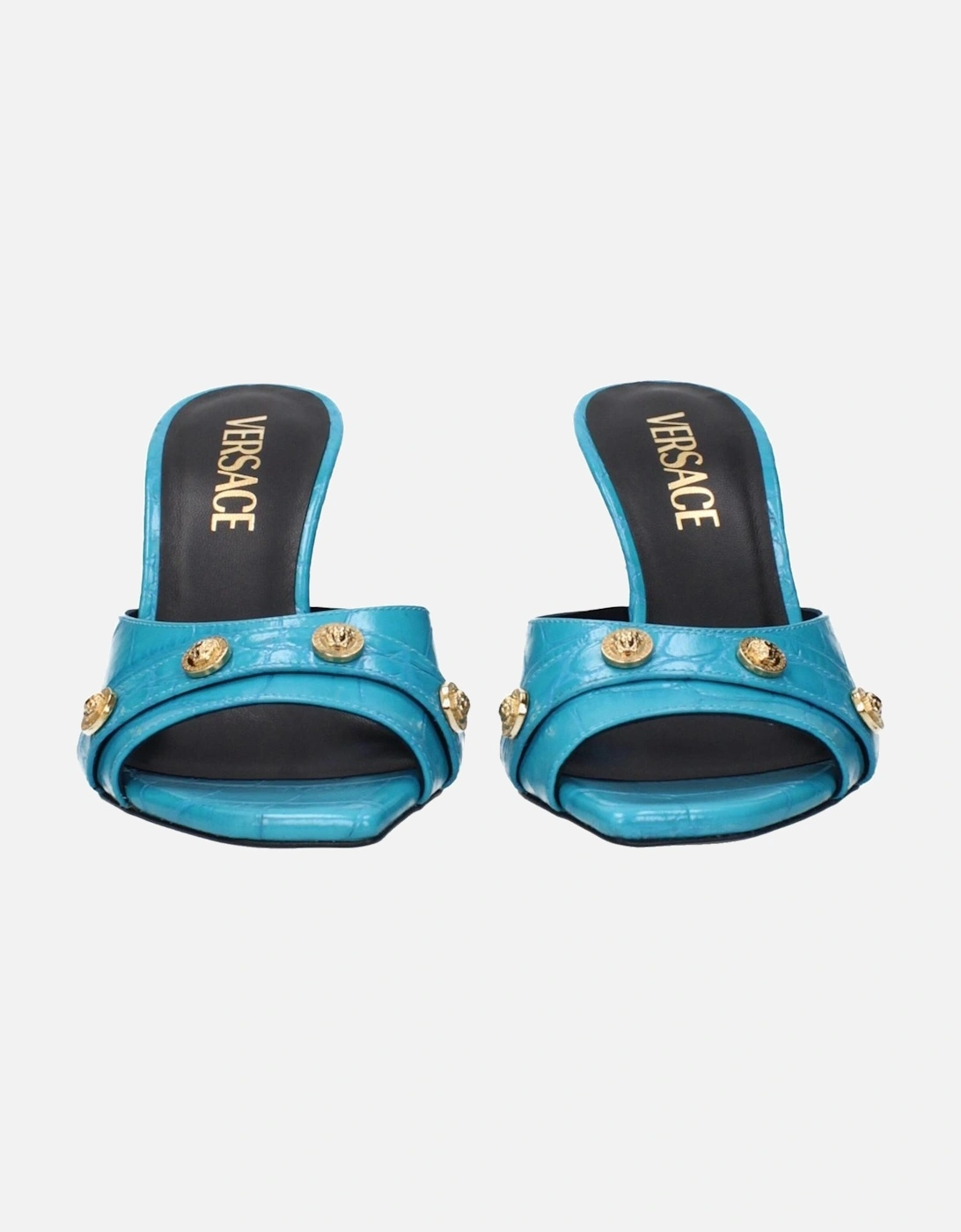 High Heel Open Toe Leather Sandals Women - Light Blue