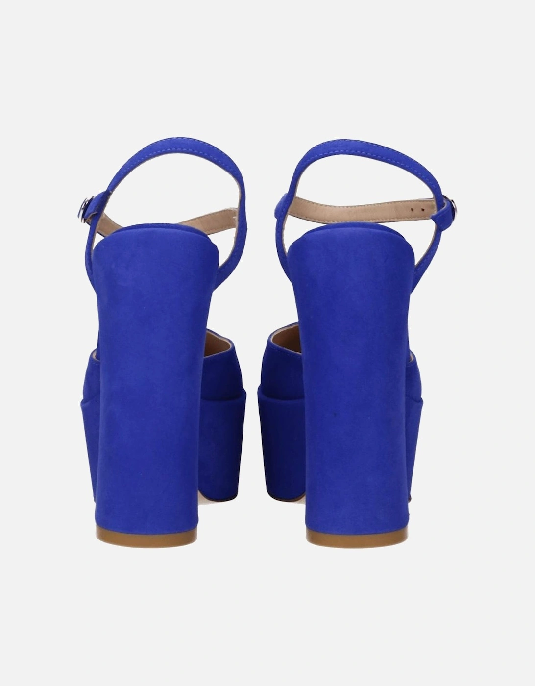 Suede High Heel Sandals with Buckle Closure Women - Blue