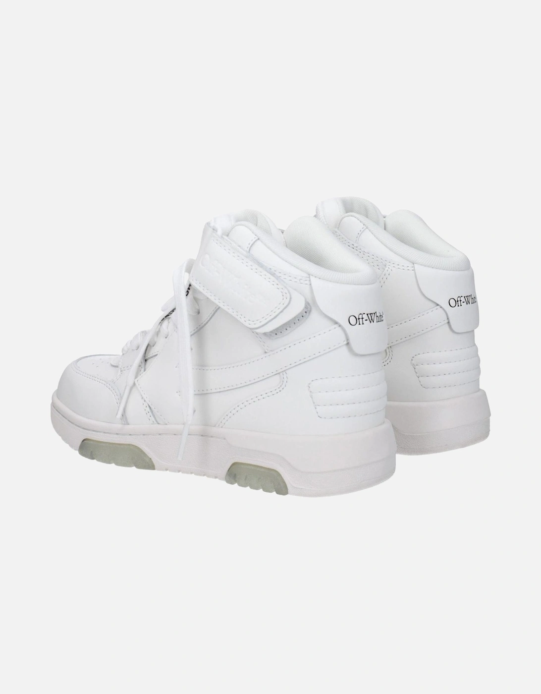 Leather Sneakers with Strap Closure and Logos Women - White