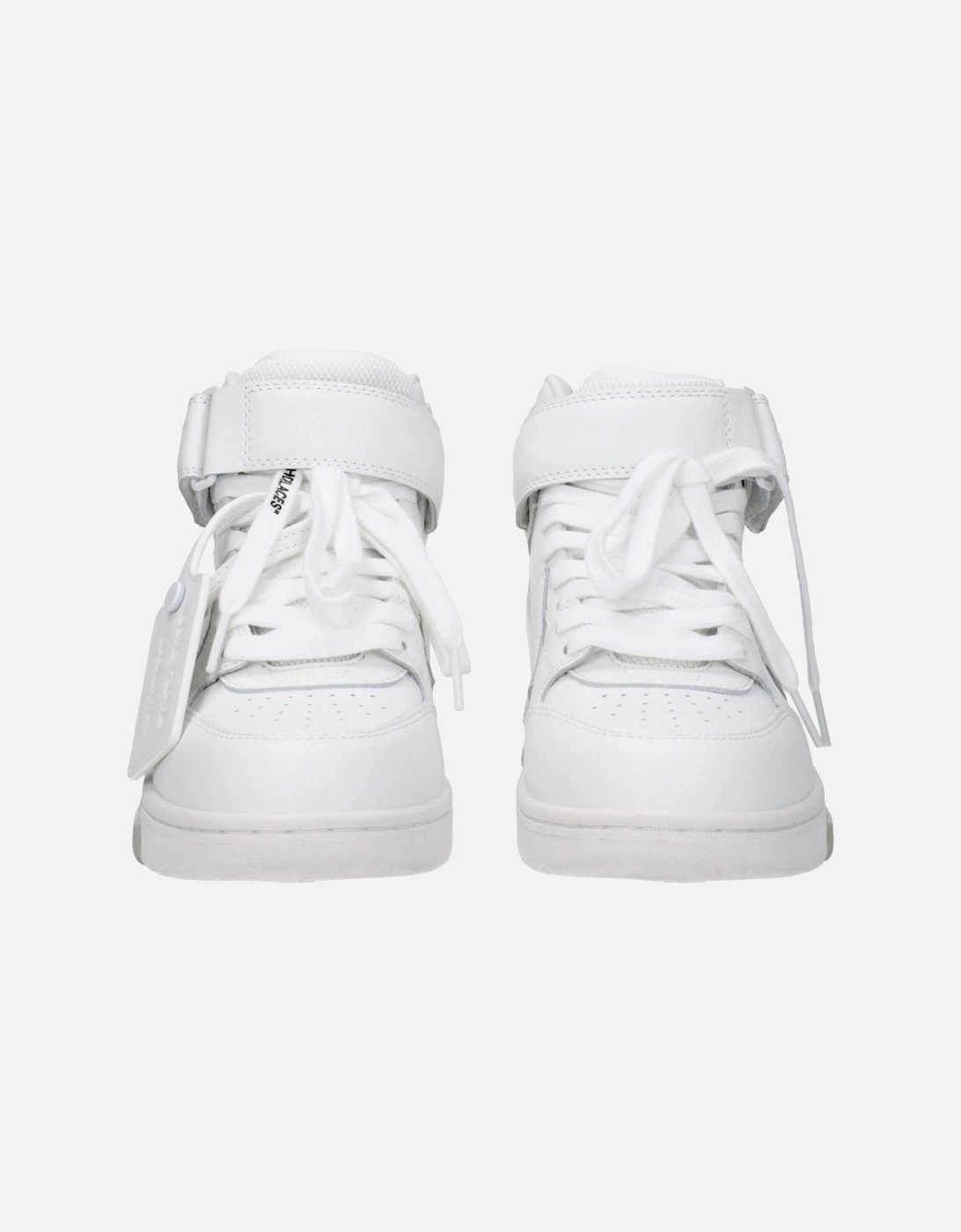Leather Sneakers with Strap Closure and Logos Women - White
