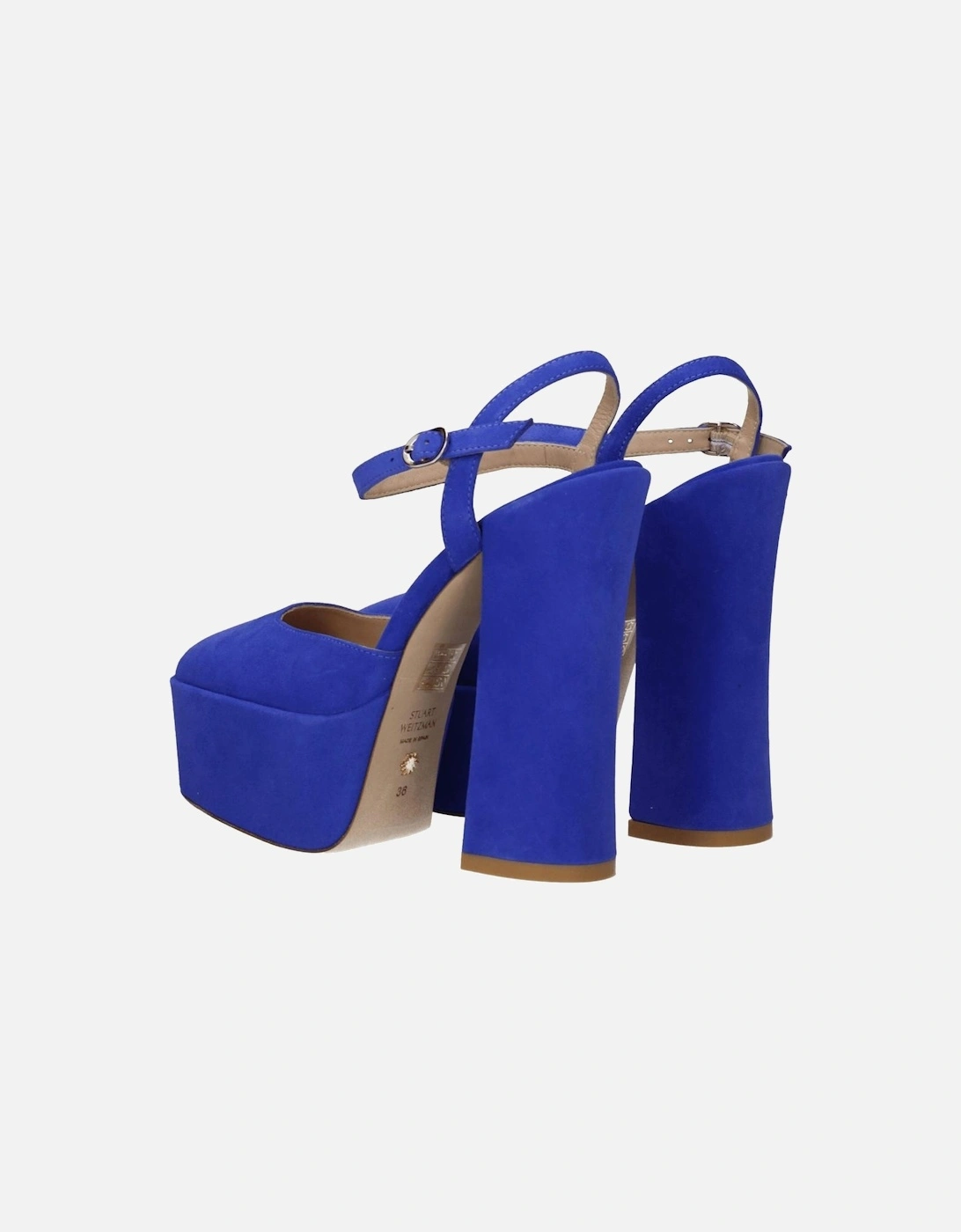 Suede High Heel Sandals with Buckle Closure Women - Blue