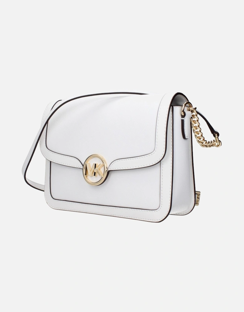 Leather Crossbody Bag with Adjustable Shoulder Strap Women - White