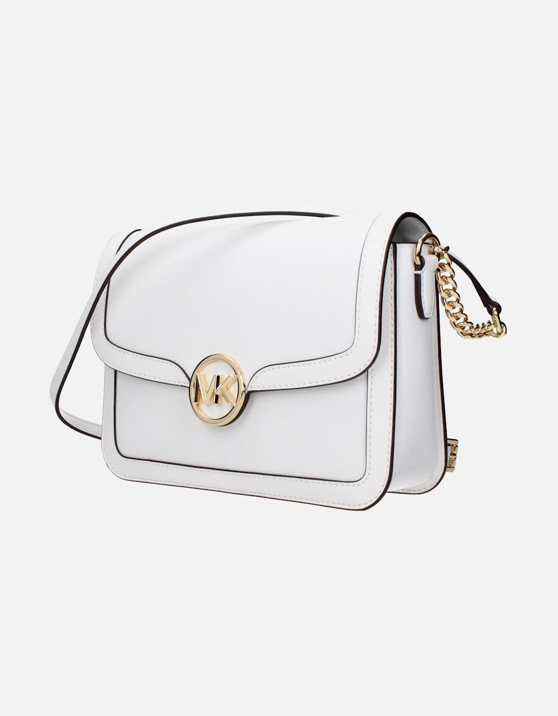Leather Crossbody Bag with Adjustable Shoulder Strap Women - White