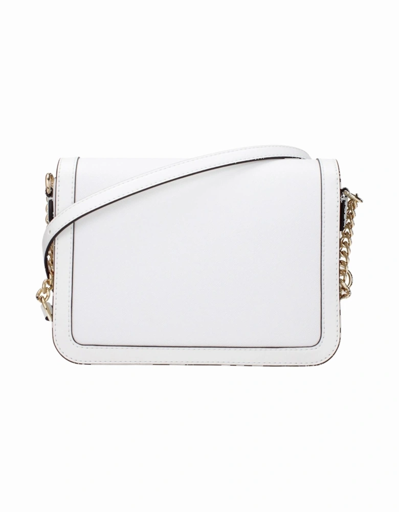Leather Crossbody Bag with Adjustable Shoulder Strap Women - White