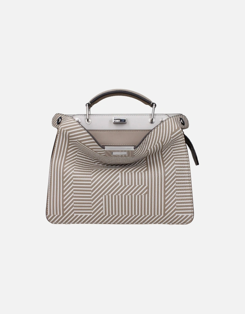 Leather Handbag with Adjustable and Removable Straps Women - Beige