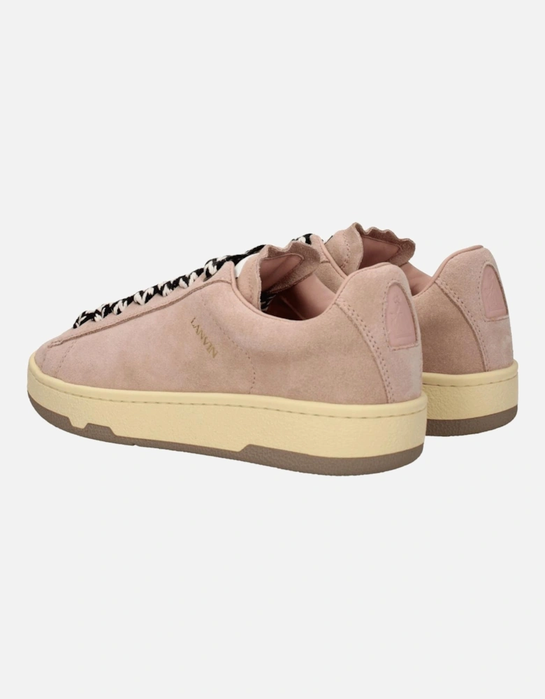 Suede Vintage Effect Sneakers with Logos Women - Pink