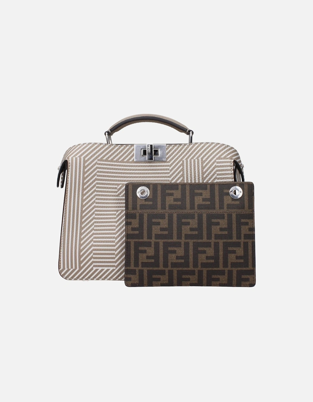 Leather Handbag with Adjustable and Removable Straps Women - Beige