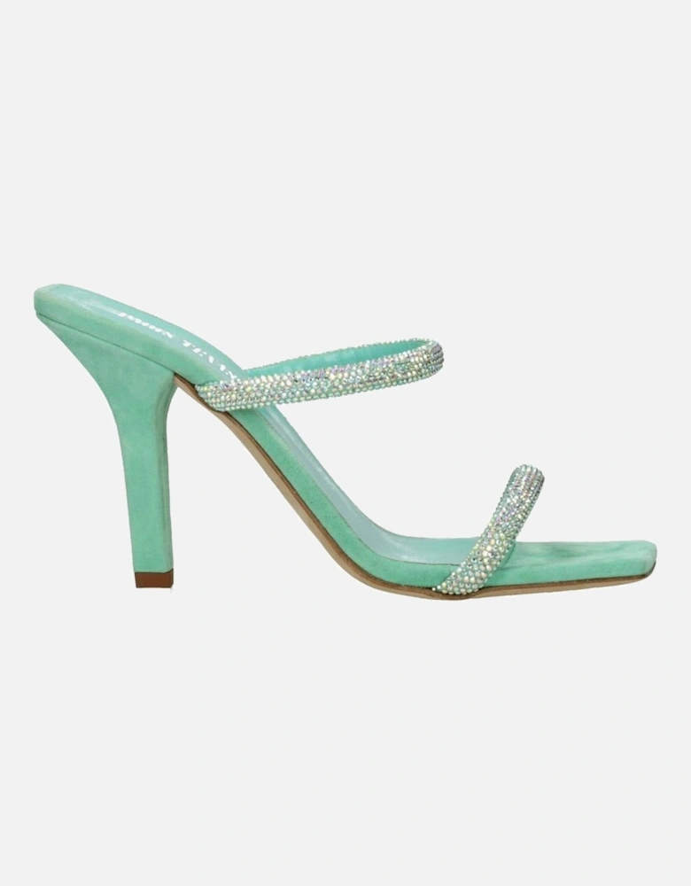 Suede High Heel Open Toe Sandals Women - Green