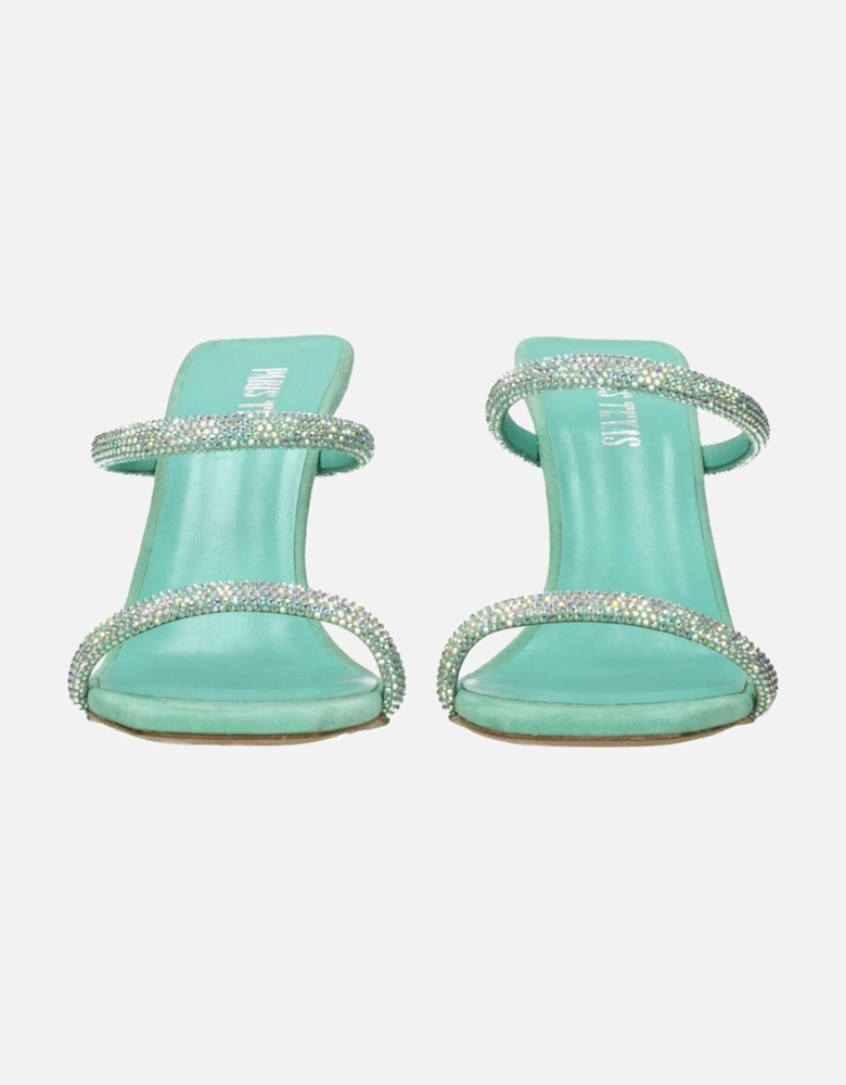 Suede High Heel Open Toe Sandals Women - Green