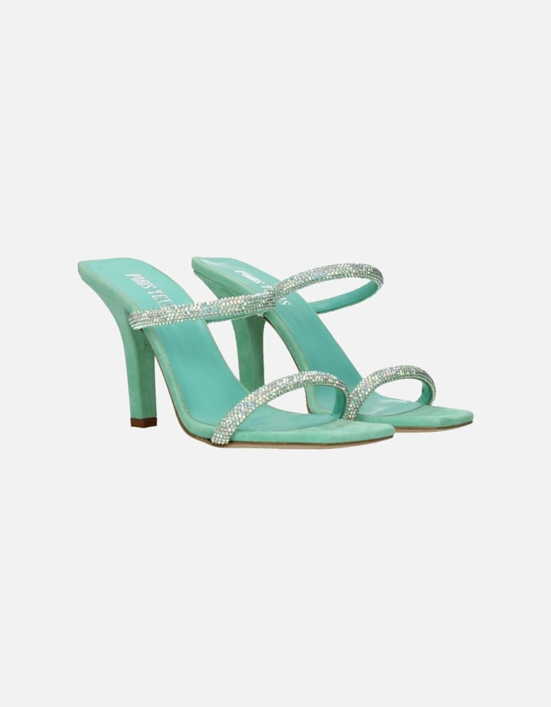 Suede High Heel Open Toe Sandals Women - Green
