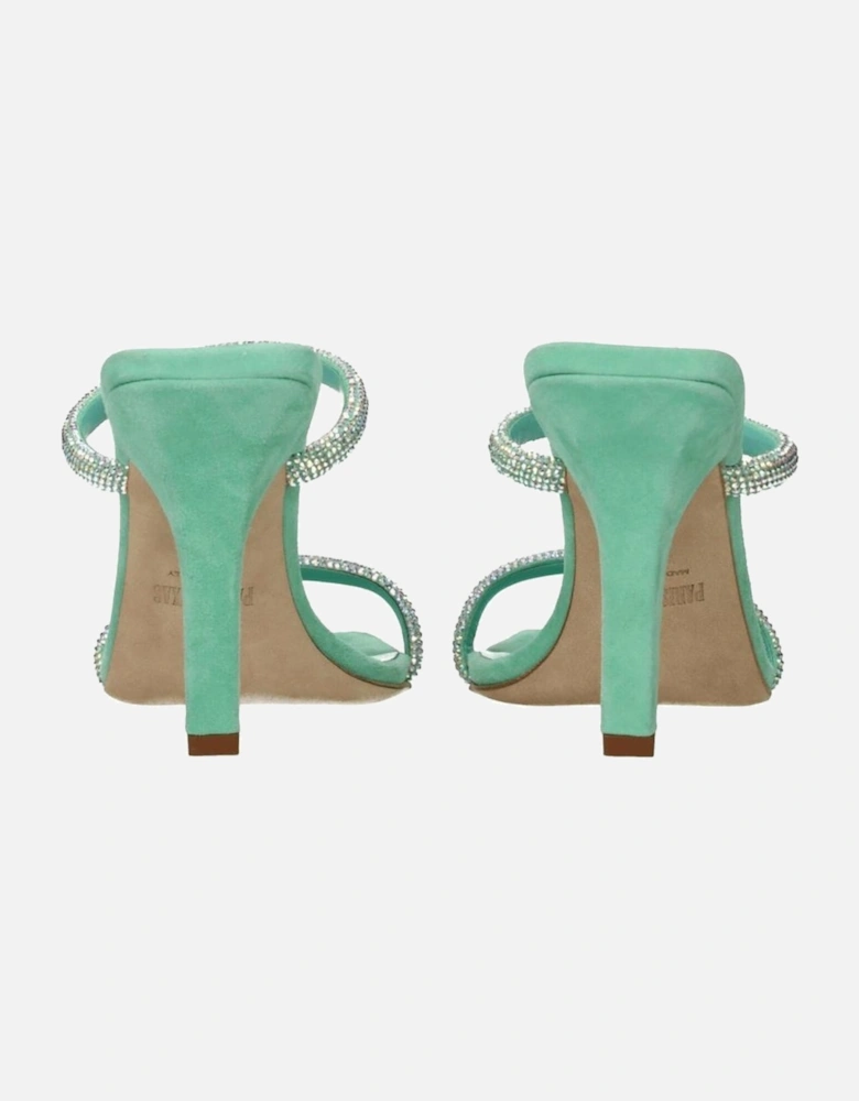 Suede High Heel Open Toe Sandals Women - Green