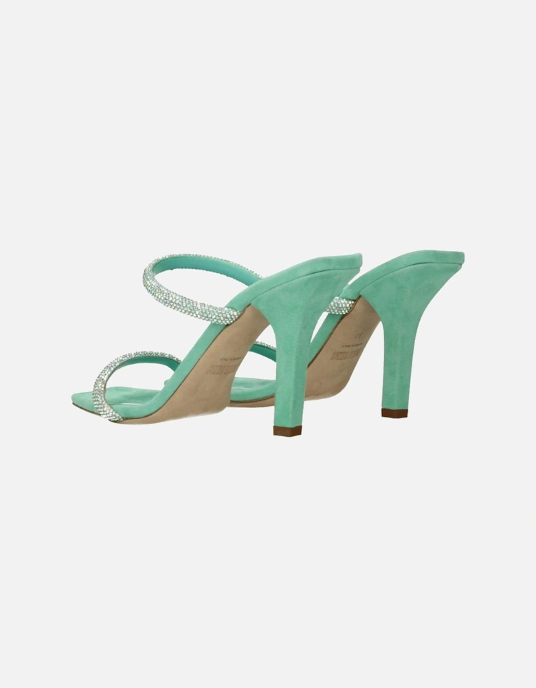 Suede High Heel Open Toe Sandals Women - Green